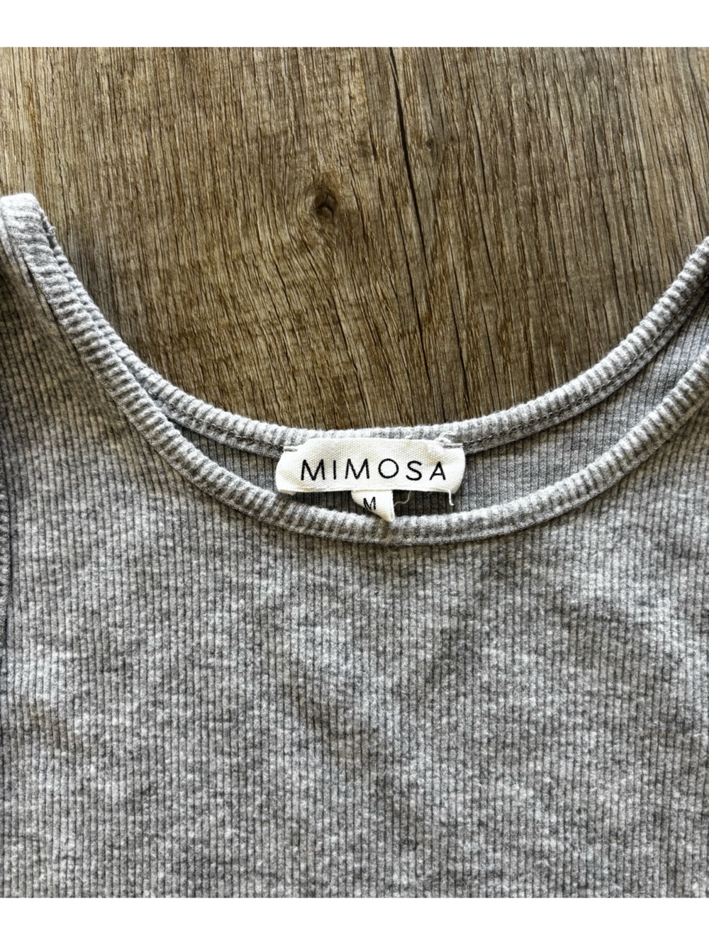 MIMOSA Gray Ribbed Cropped Tank - Picture 2 of 3
